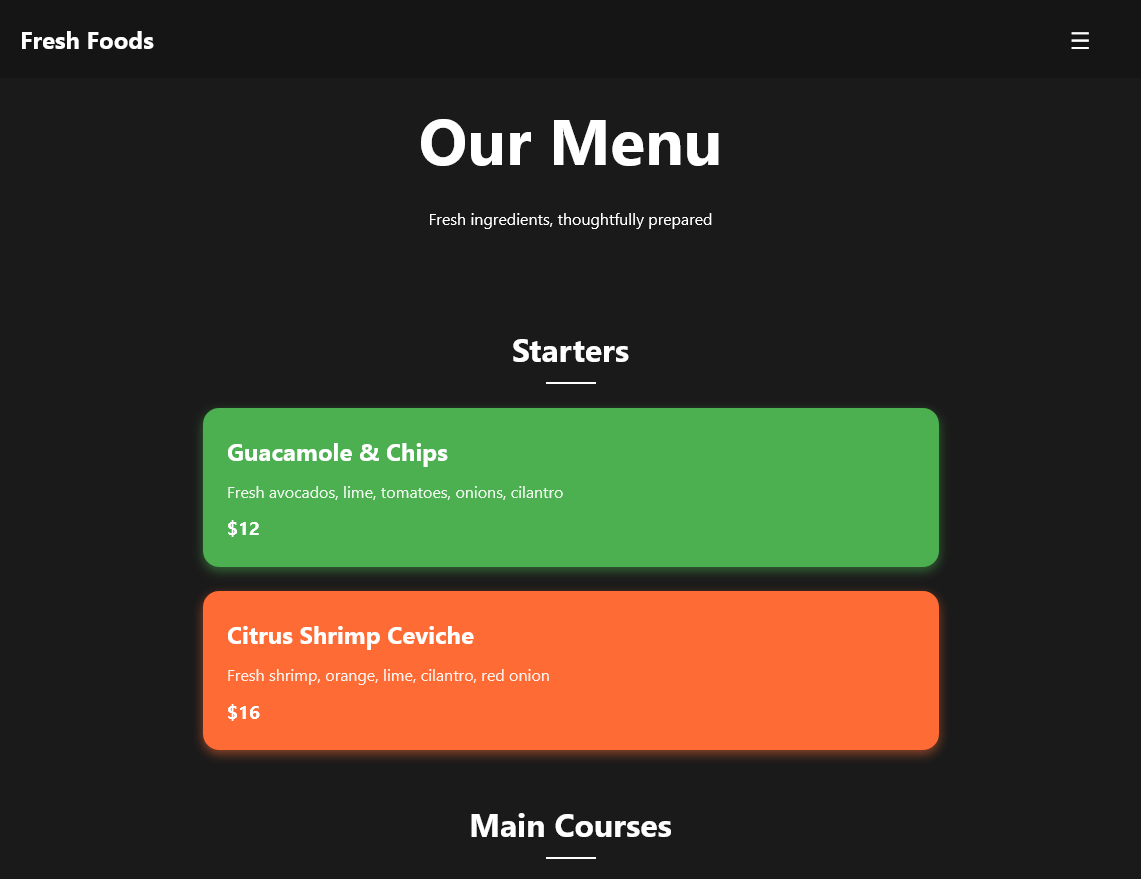Restaurant Menu