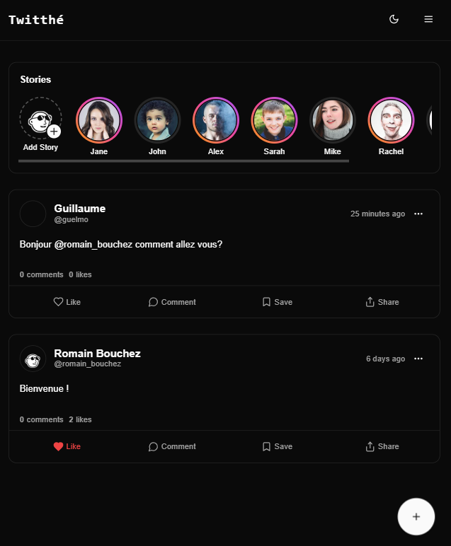 Twitthé Home Feed